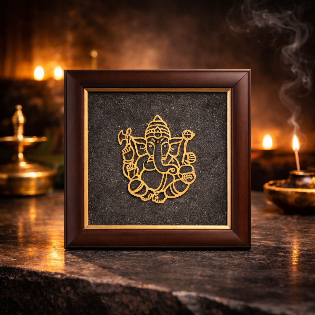 Ganesh Ji Pyrite Dust Frame